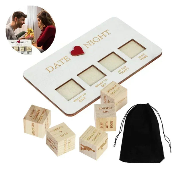 Wooden Date Night Dice – Creative Romantic Couple Game & Fun Date Night Ideas