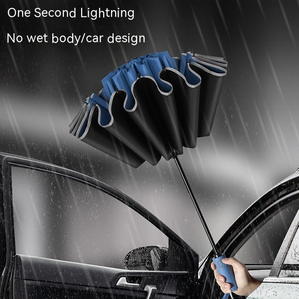 EliteShield™ Windproof Folding Umbrella – Reverse Design with UV and Rain Protection