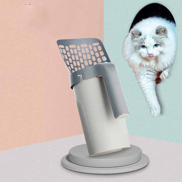 Removable Plastic Cat Litter Scoop & Waste Bag Set